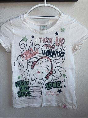 Kids White 'Turn Up The Volume' Graphic Tee